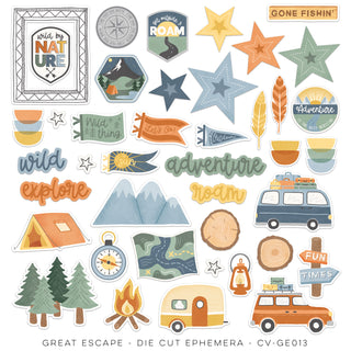 Cocoa Vanilla -  Die Cut Ephemera Great Escape - Scrap Of Your Life 
