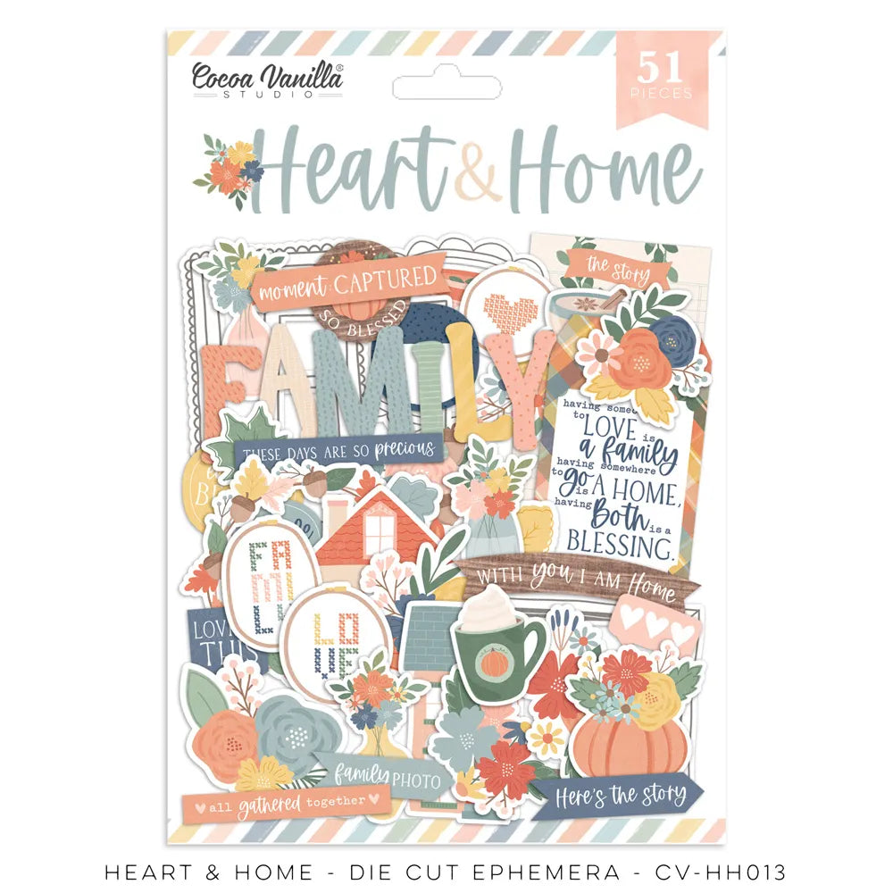 Cocoa Vanilla Heart and Home Die cut Ephemera - Scrap Of Your Life 