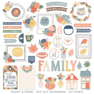 Cocoa Vanilla Heart and Home Die cut Ephemera - Scrap Of Your Life 