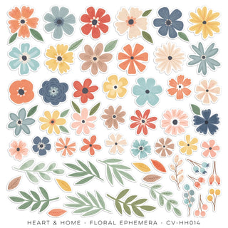 Cocoa Vanilla Heart and Home Die cut Floral Ephemera - Scrap Of Your Life 