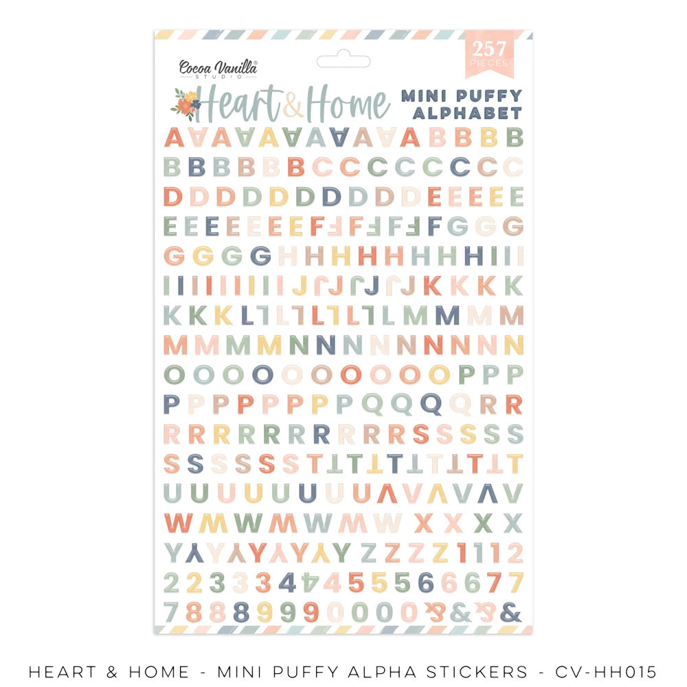 Cocoa Vanilla Heart and Home Mini Puffy Alphabet - Scrap Of Your Life 