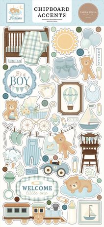 Carta Bella Little Lullabies Chipboard Accents  - Baby Boy - Scrap Of Your Life 