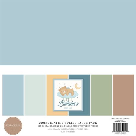 Carta Bella Little Lullabies Solids Collection Kit 12"X12" - Scrap Of Your Life 