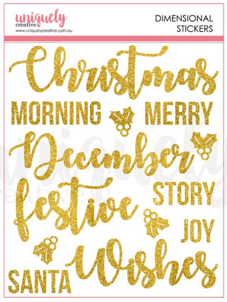 Uniquely Creative Christmas Wishes Dimensional Glitter Stickers - Scrap Of Your Life 