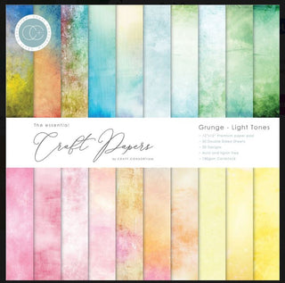 Craft Consortium 12x12 Double-Sided Paper Pad Grunge-Light Tones - Scrap Of Your Life 