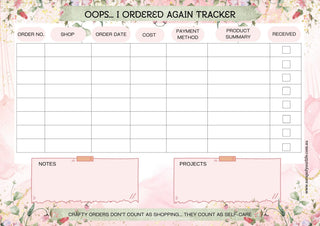 Craft Supplies Order Tracker – Printable - Scrap Of Your Life 
