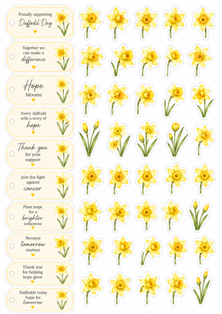 Printable Daffodil & Sentiment Set
