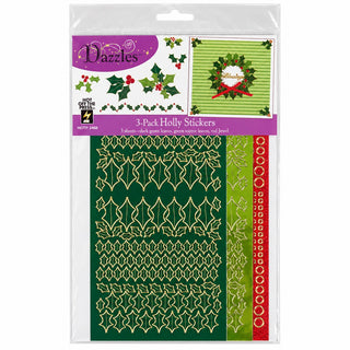 HOTP Dazzles 3 Pack Holly Stickers