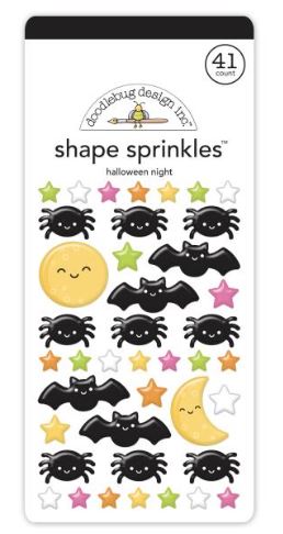 Doodlebug Sprinkles Adhesive Enamel Shapes - Halloween Night, Hey Pumpkin