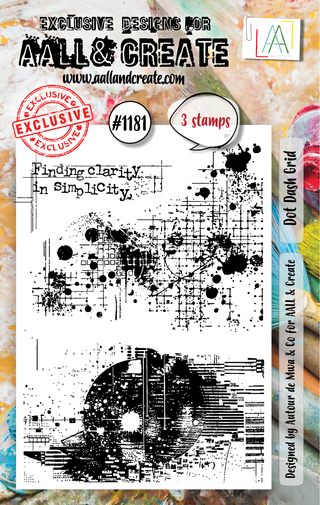 AALL & Create - Dot Dash Grid- #1181 – A7 Stamp Set - Scrap Of Your Life 