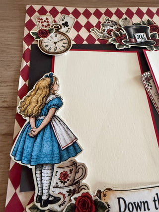 Scrapbooking Layout Kit Alice in Wonderland Down the Rabbit Hole