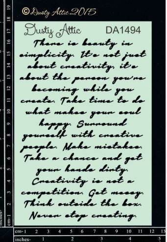 Dusty Attic Stencil - Creative Script - Scrap Of Your Life 