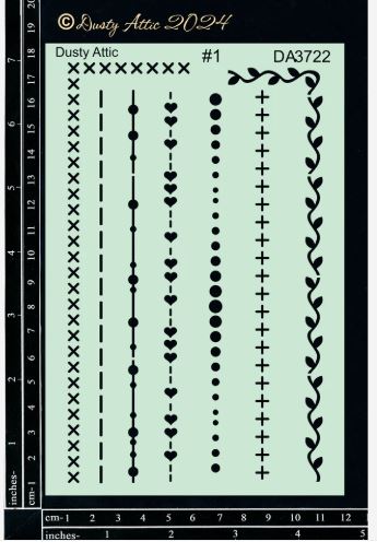 Dusty Attic Stencil - Stitches - Scrap Of Your Life 