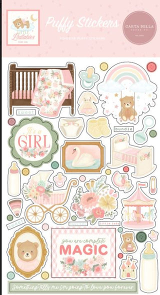 Carta Bella Little Lullabies Girl Puffy Stickers - Scrap Of Your Life 
