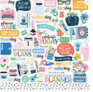 Echo Park Plan On It Cardstock Stickers 12"X12" - Scrap Of Your Life 