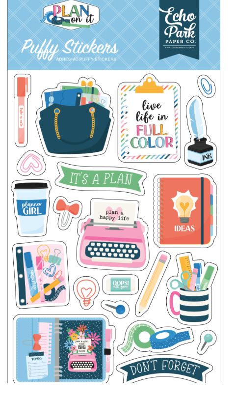 Echo Park Plan On It Puffy Stickers - Scrap Of Your Life 