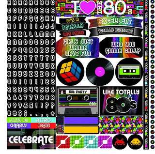 Ella & Viv 12 x 12  80's Party Element Stickers