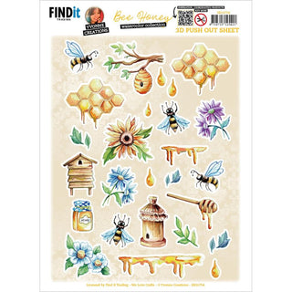 Find It Trading Yvonne Creations Punchout Sheet Bees Honey Small Elements B - Scrap Of Your Life 