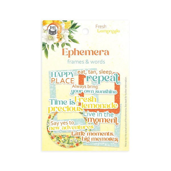 P13 - Fresh Lemonade Ephemera Cardstock Die-cuts Frames & Words - Scrap Of Your Life 