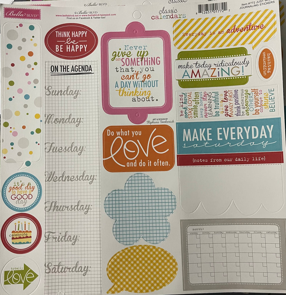 Bella Blvd - Just Write Journalling Stickers - Scrap Of Your Life 