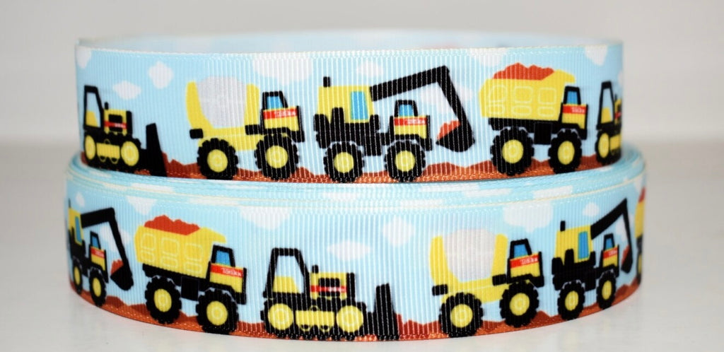 Construction Vehicles  1" Grosgrain Ribbon - Scrap Of Your Life 