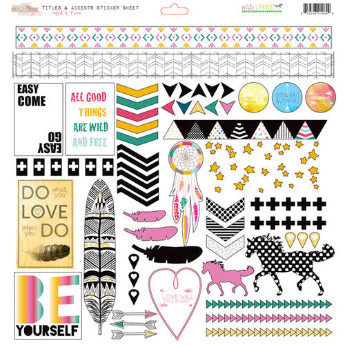 Glitz Designs - Wild n Free Collection Stickers Tittles & Accents - Scrap Of Your Life 