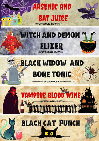 Printable Halloween Bottle Labels - Scrap Of Your Life 