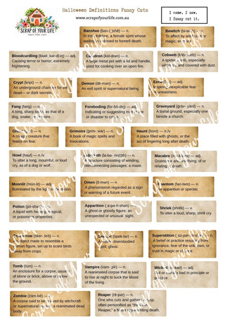 Halloween Vintage Definitions Fussy Cuts