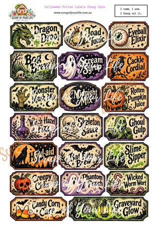 Scrap of Your Life Potion Labels Fussy Cuts