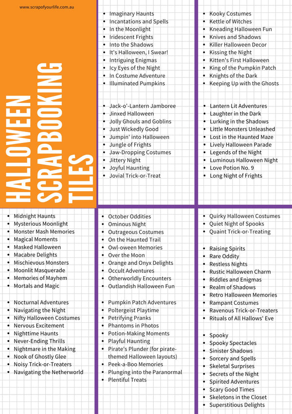 Printable Halloween Title Ideas