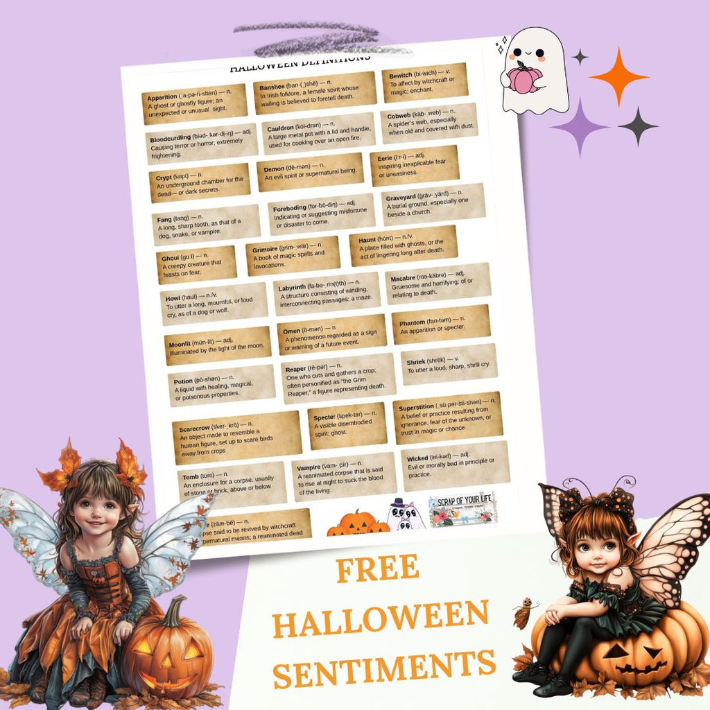Printable Halloween Vintage Definitions - Scrap Of Your Life 