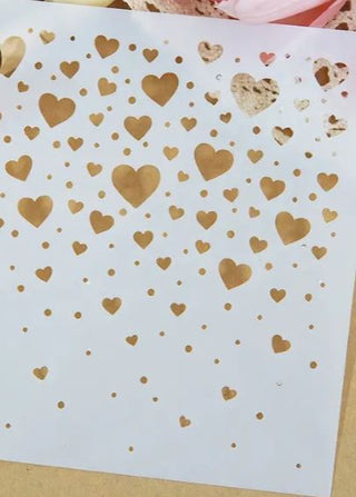 Stencil - Cascading Hearts - Scrap Of Your Life 