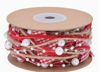 Studio Boutique Valentine Heart & Star Beaded Ribbon - Scrap Of Your Life 