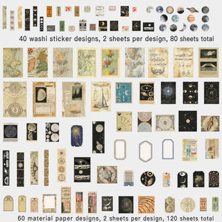 IEEBEE Paper & Washi Sticker Junk Journaling Supply Pack Time Memories