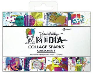Dina Wakley Media Collage Sparks 6"X4" 20/Pkg - Book 1 - Scrap Of Your Life 