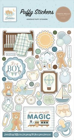 Carta Bella Little Lullabies Puffy Stickers Baby Boy - Scrap Of Your Life 