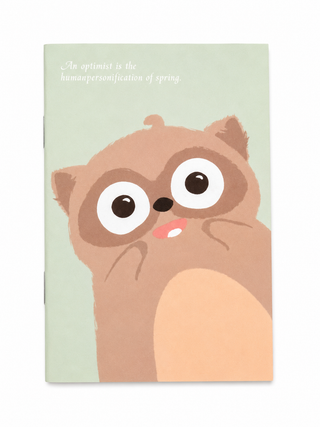 Kawaii Lined Notebook Raccoon - 91 x 128mm