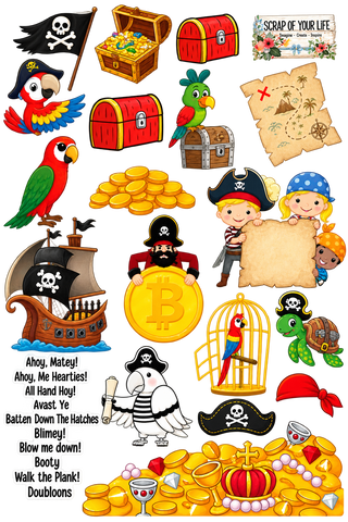 Scrapbooking Layout Kit - Pirates