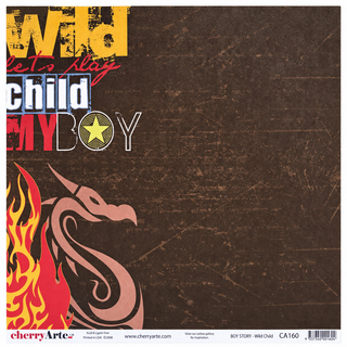 Cherry Arte Boy Story Wild Child 12x12 Double Sided Paper
