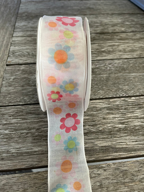 Barama Ribbon - Wired Sheer Flower - Scrap Of Your Life 