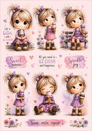 Free Printable Little Icecream Girl
