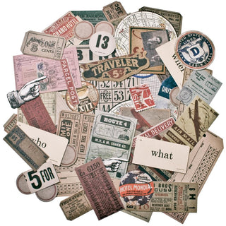 Tim Holtz Idea-Ology Ephemera Pack 63/Pkg Expedition - Scrap Of Your Life 