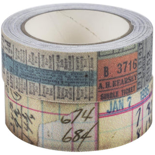 Tim Holtz Idea-Ology Fabric Tape .75"X3yd 2/Pkg - Scrap Of Your Life 