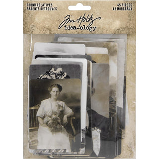 Tim Holtz Idea-Ology Found Relative Vintage Portraits 45/Pkg - Scrap Of Your Life 