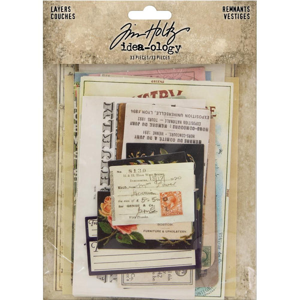 Tim Holtz Idea-Ology Layers Remnants 33 Pkg Paper - Scrap Of Your Life 