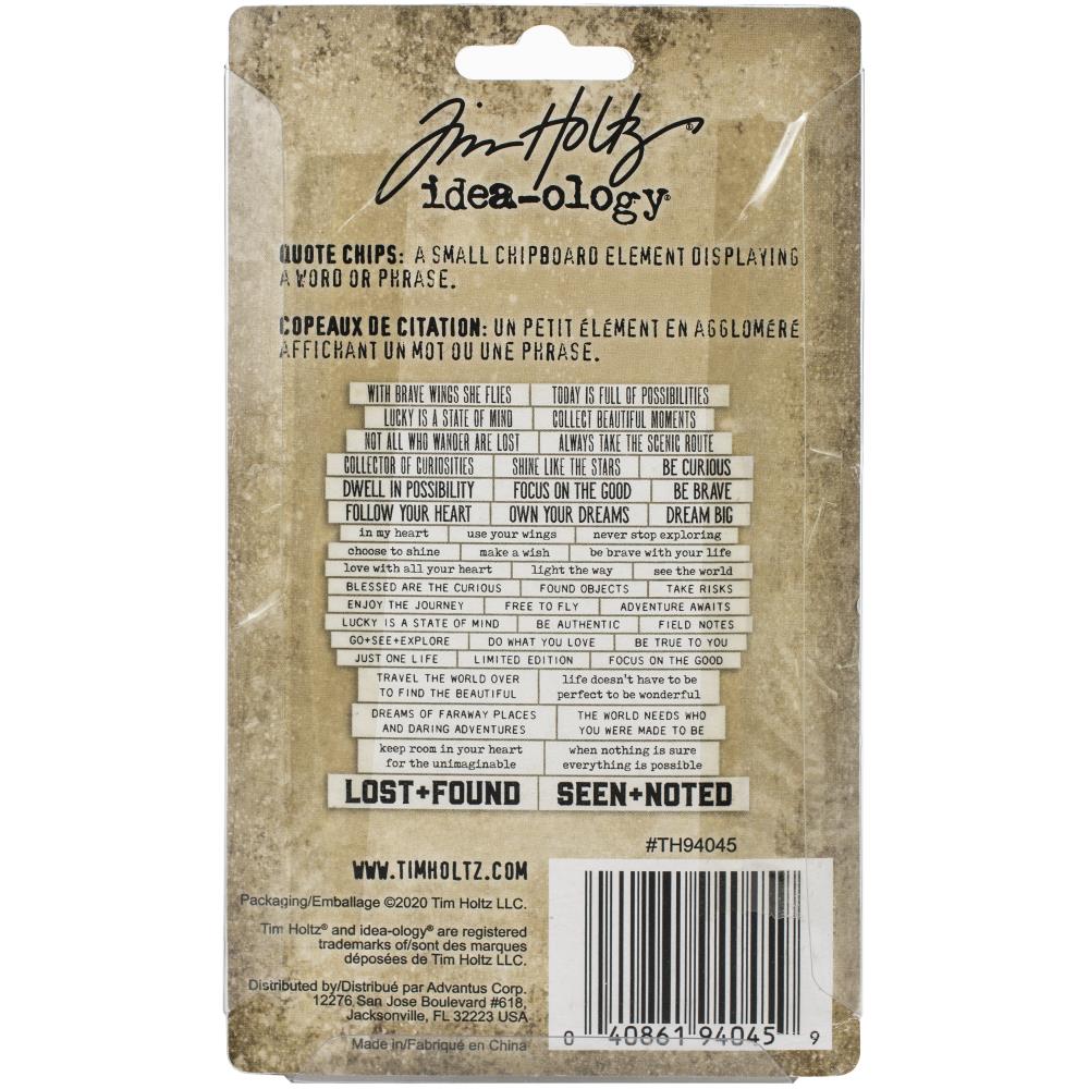 Tim Holtz Idea-Ology Chipboard Quote Chips 47 Pkg - Scrap Of Your Life 
