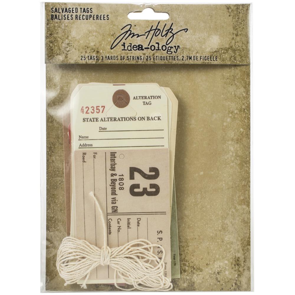 Tim Holtz Ideaology Idea-Ology Salvaged Tags 25 Pkg - Scrap Of Your Life 