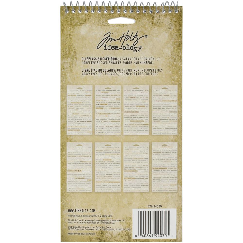 Tim Holtz Idea-Ology Sticker Book 4.5"X8.75" Clippings - Scrap Of Your Life 