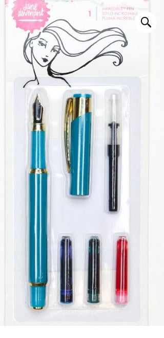 Jane Davenport INKredible Pen Teal and Gold - Scrap Of Your Life 