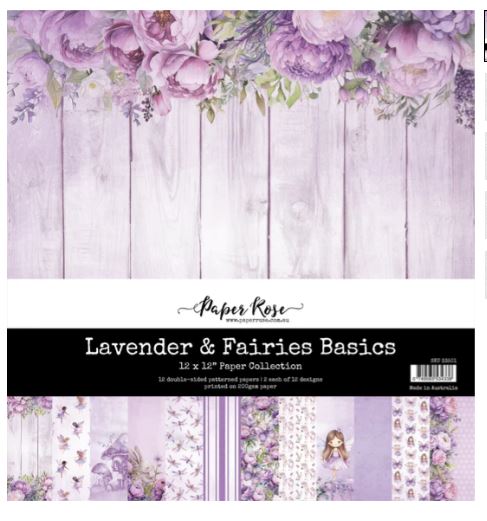 Paper Rose Lavender & Fairies Basics 12x12 Paper Collection